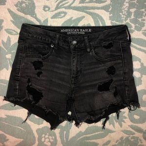 American Eagle Super Stretch Midi Black Shorts